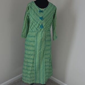 Green Striped Women's Kurta